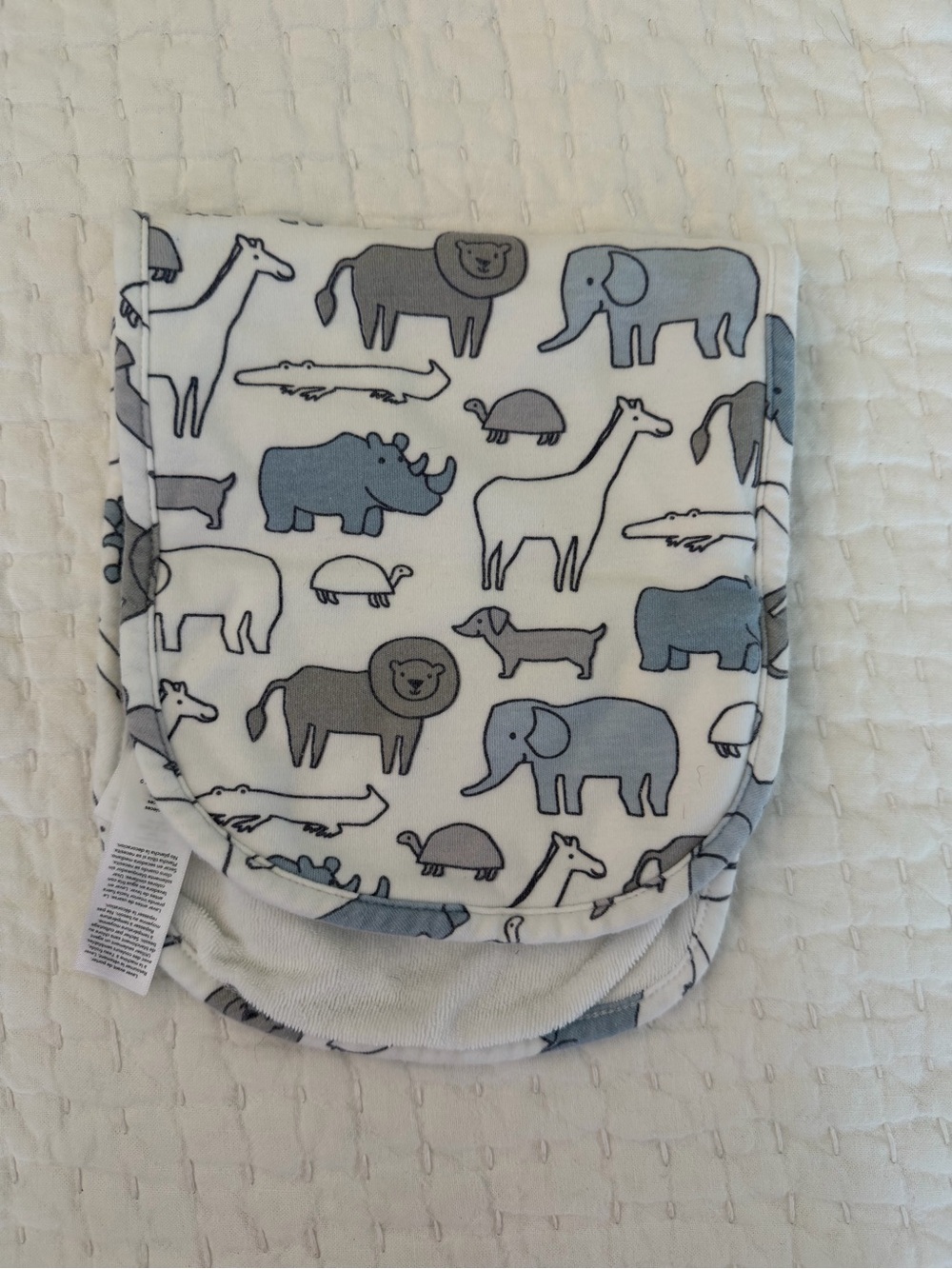 Carter's Blue & Gray Safari Animal Bib Set